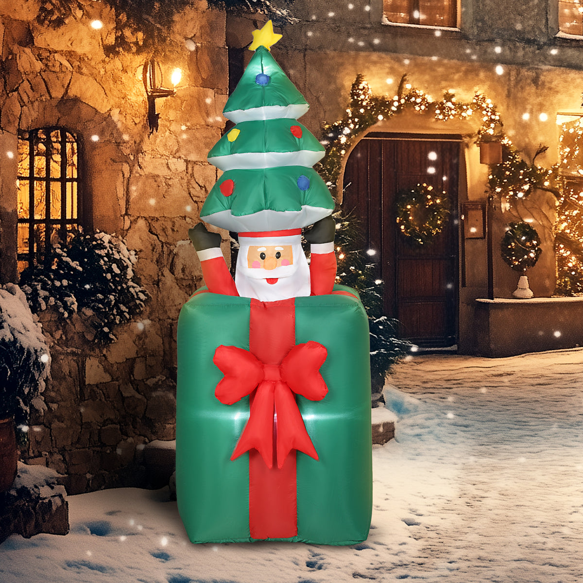 Aufblasbare Weihnachtsfigur mit LED-Beleuchtung