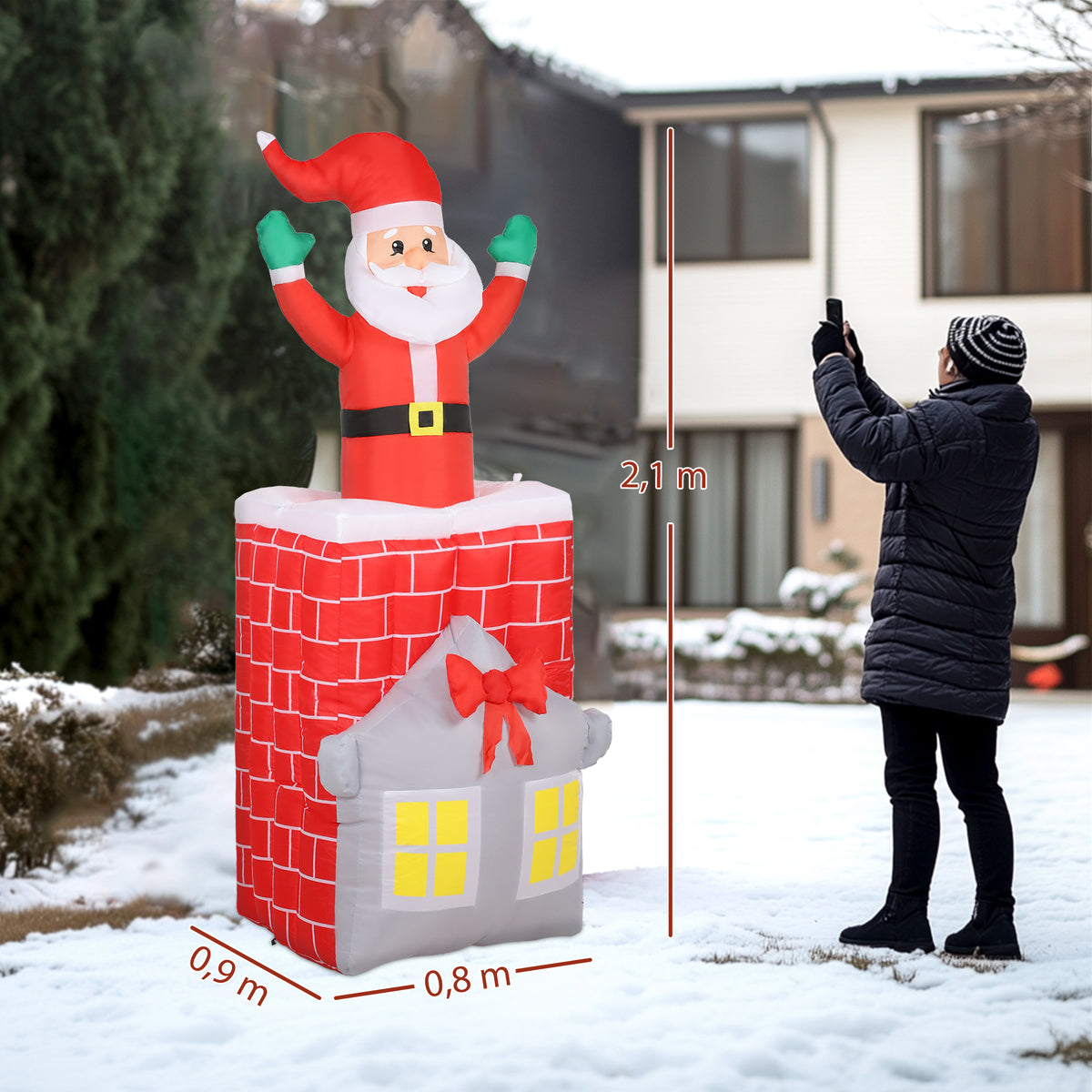 Aufblasbare Weihnachtsfigur mit LED-Beleuchtung