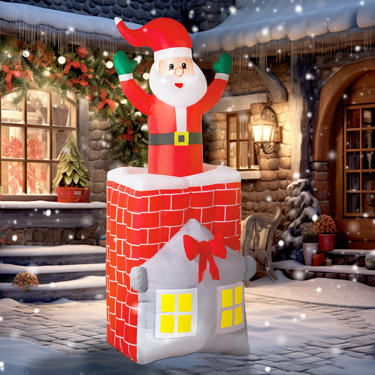 Aufblasbare Weihnachtsfigur mit LED-Beleuchtung