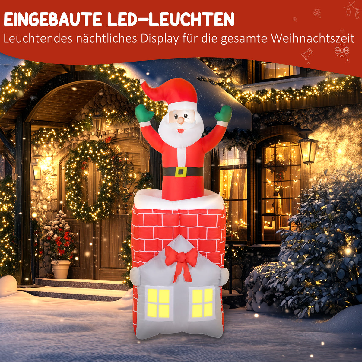 Aufblasbare Weihnachtsfigur mit LED-Beleuchtung