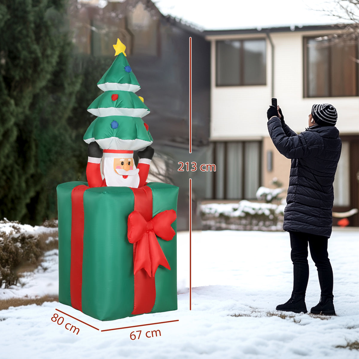 Aufblasbare Weihnachtsfigur mit LED-Beleuchtung