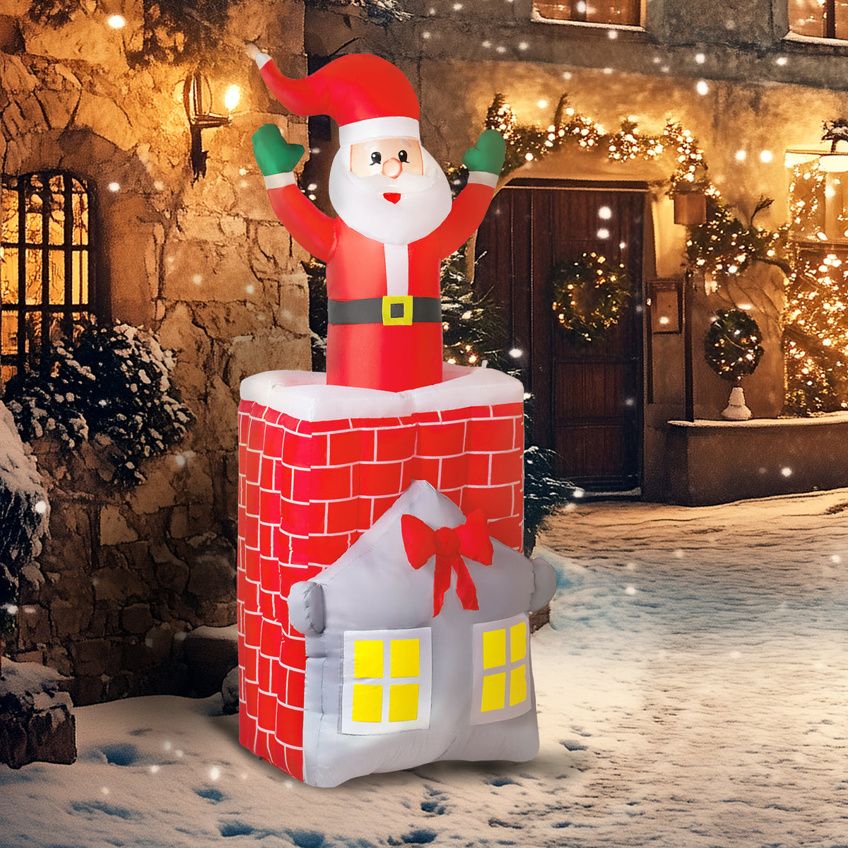 Aufblasbare Weihnachtsfigur mit LED-Beleuchtung