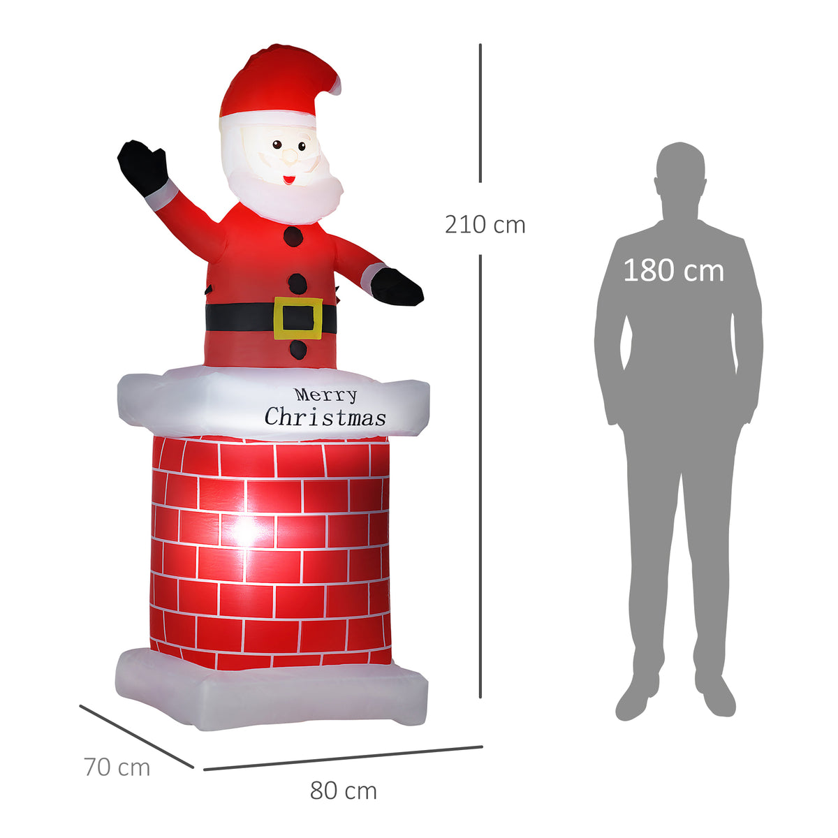 Aufblasbare Weihnachtsfigur mit LED-Beleuchtung