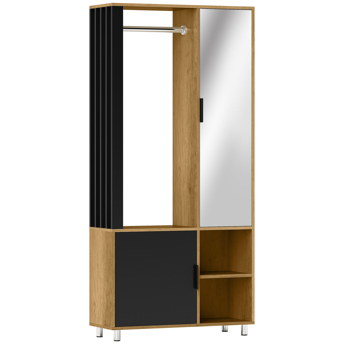 Garderobenschrank mit Spiegel und Kleiderstange