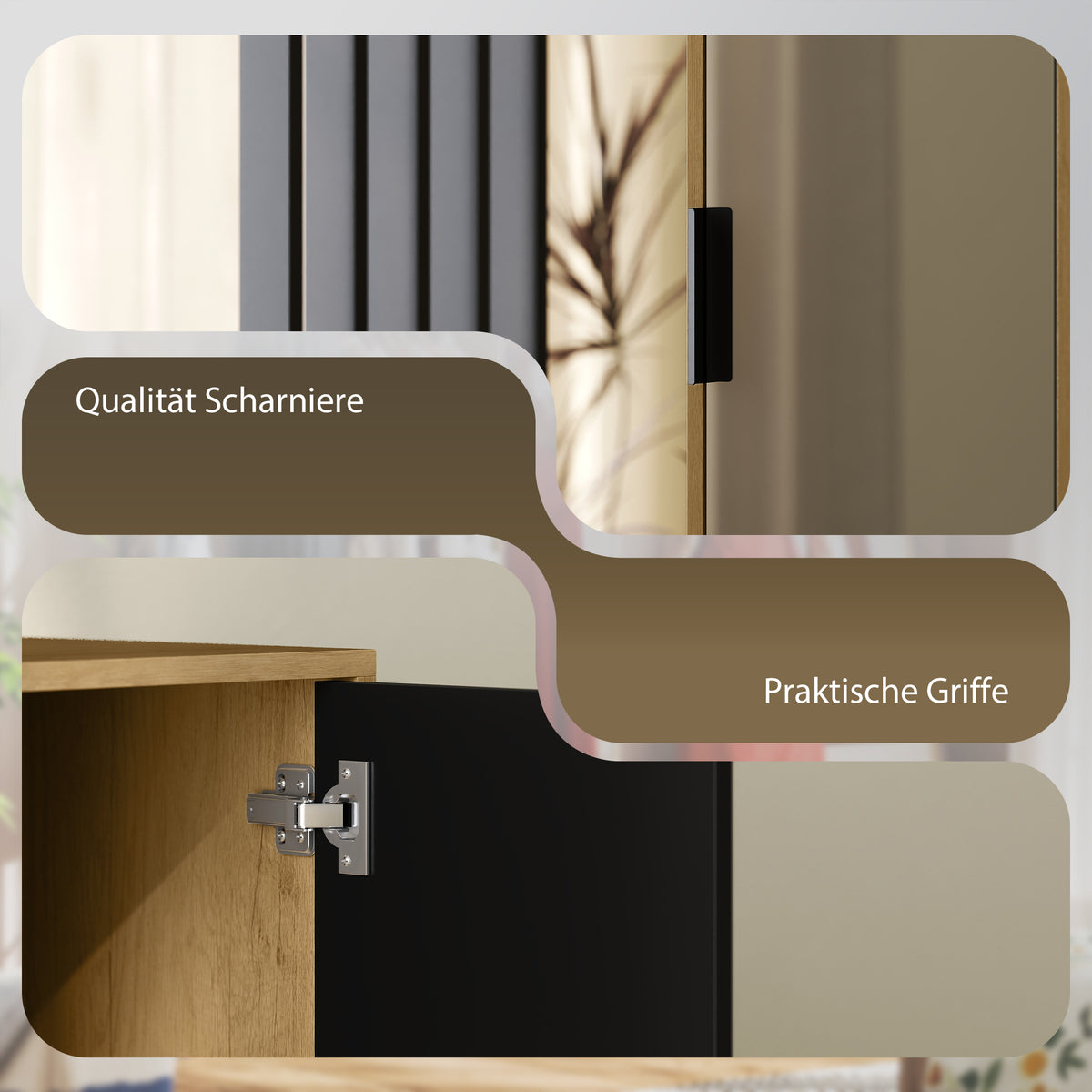 Garderobenschrank mit Spiegel und Kleiderstange