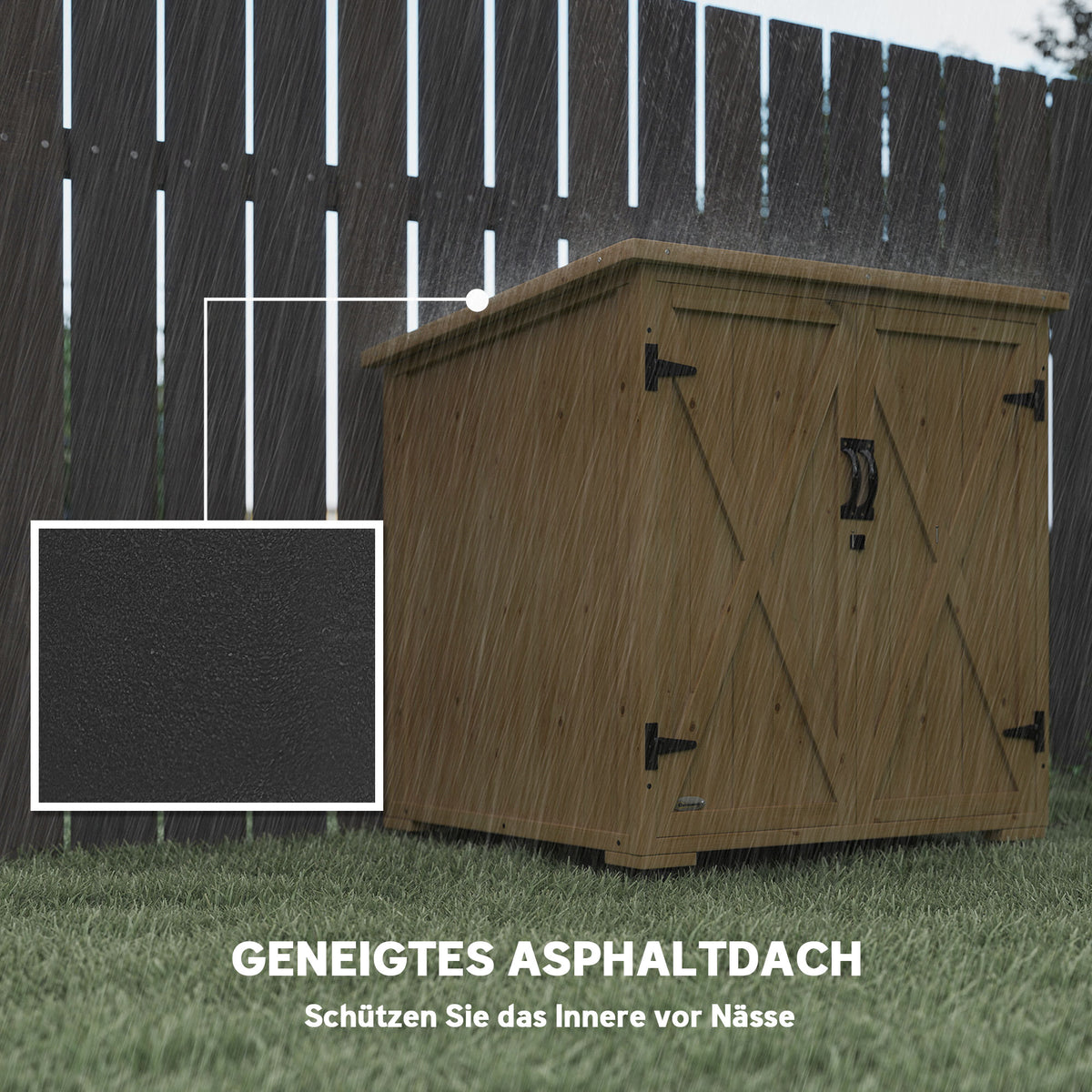 Gartenschrank aus Holz mit Doppeltüren