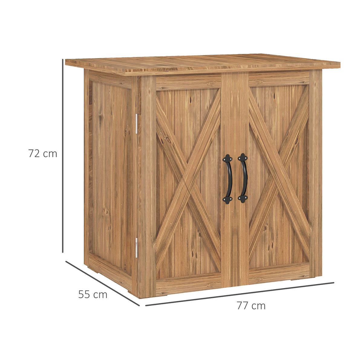 Gartenschrank aus Holz mit Doppeltüren