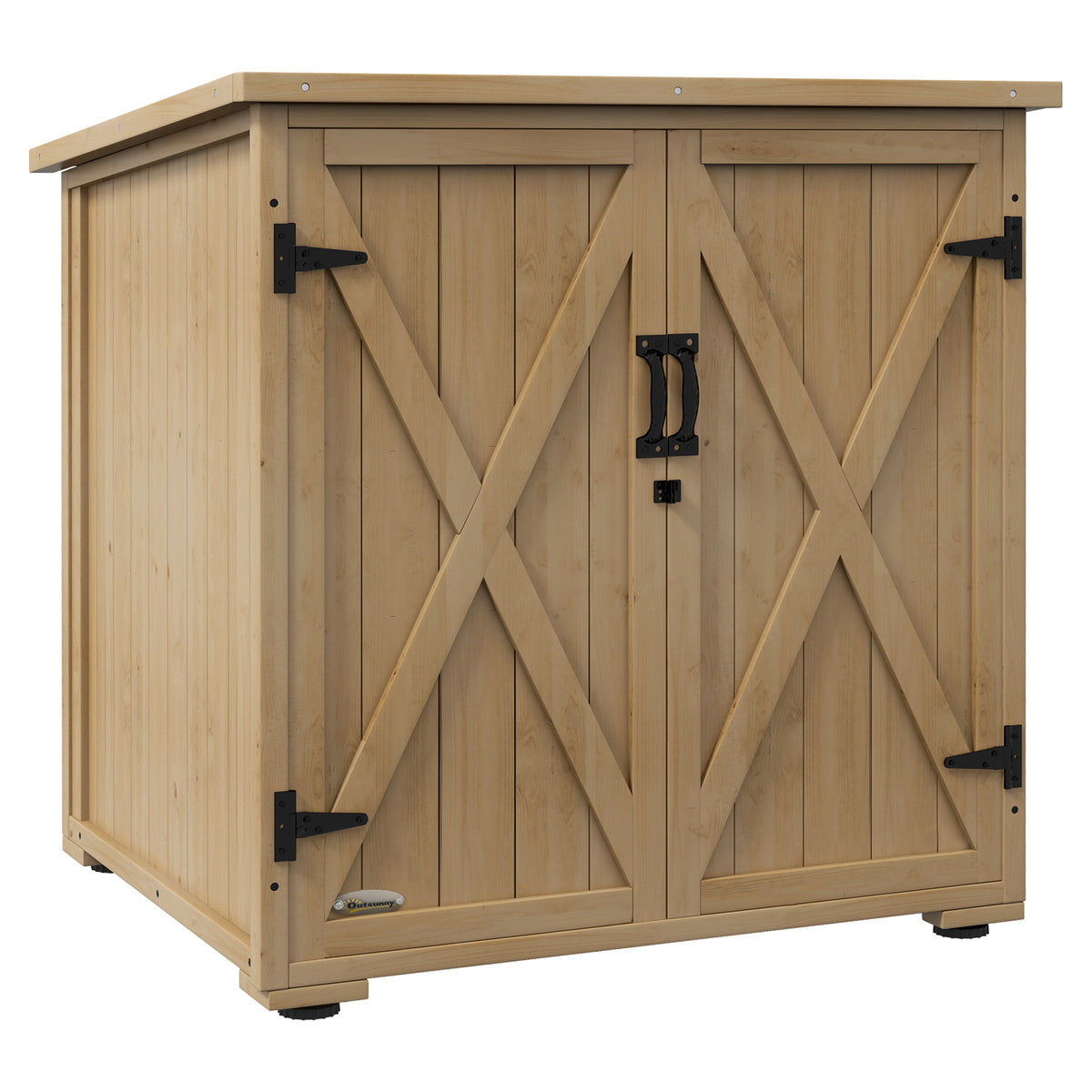 Gartenschrank aus Holz mit Doppeltüren