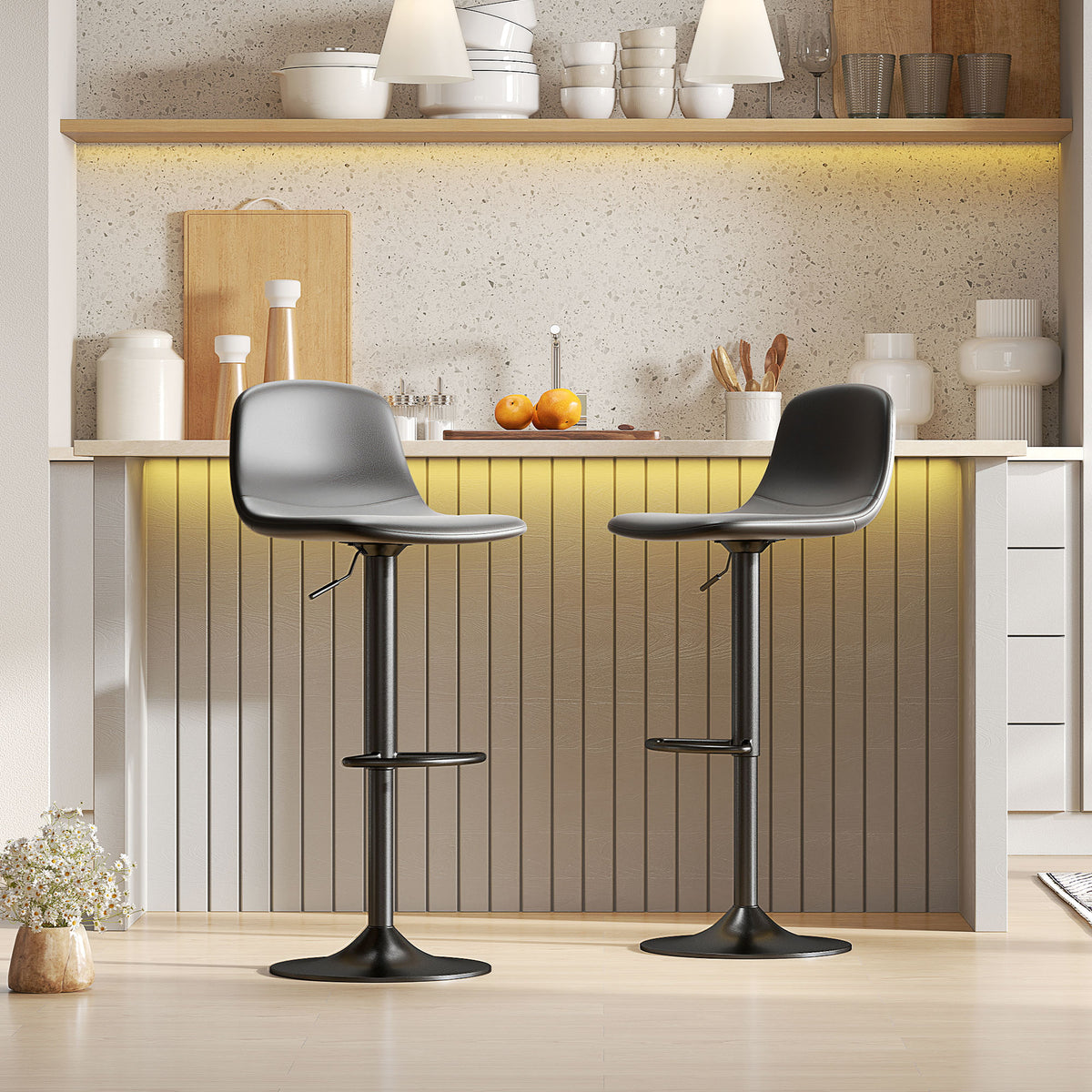 2er-Set Barhocker höhenverstellbar und drehbar