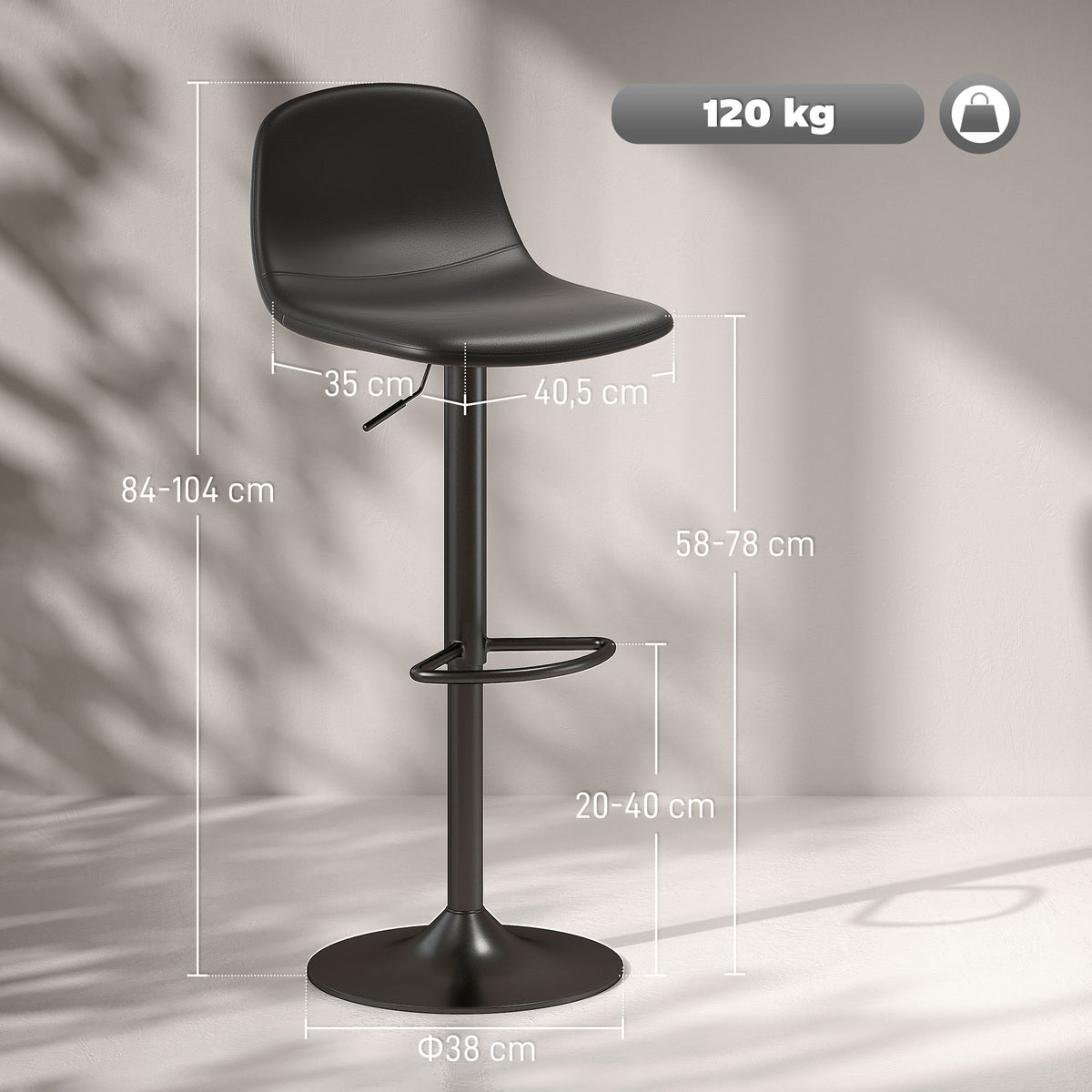 2er-Set Barhocker höhenverstellbar und drehbar