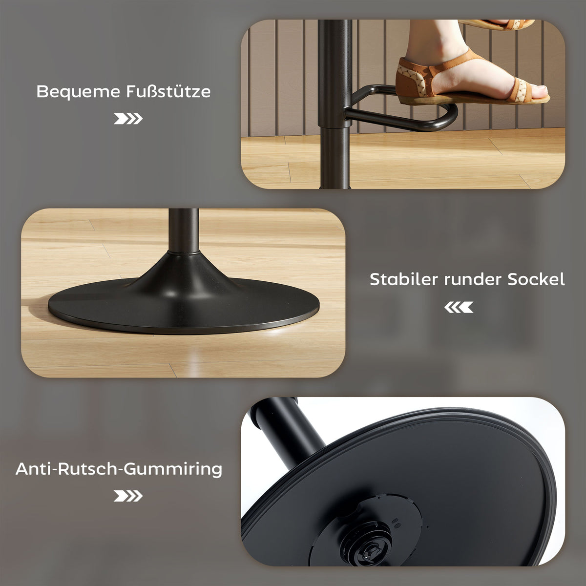 2er-Set Barhocker höhenverstellbar und drehbar