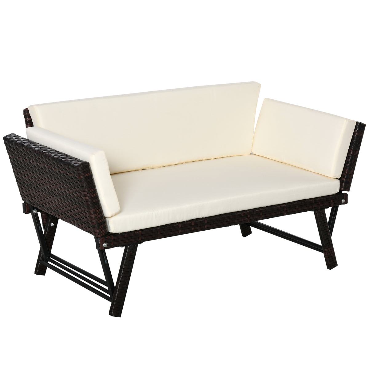 2-Sitzer Gartensofa mit klappbaren Armlehnen