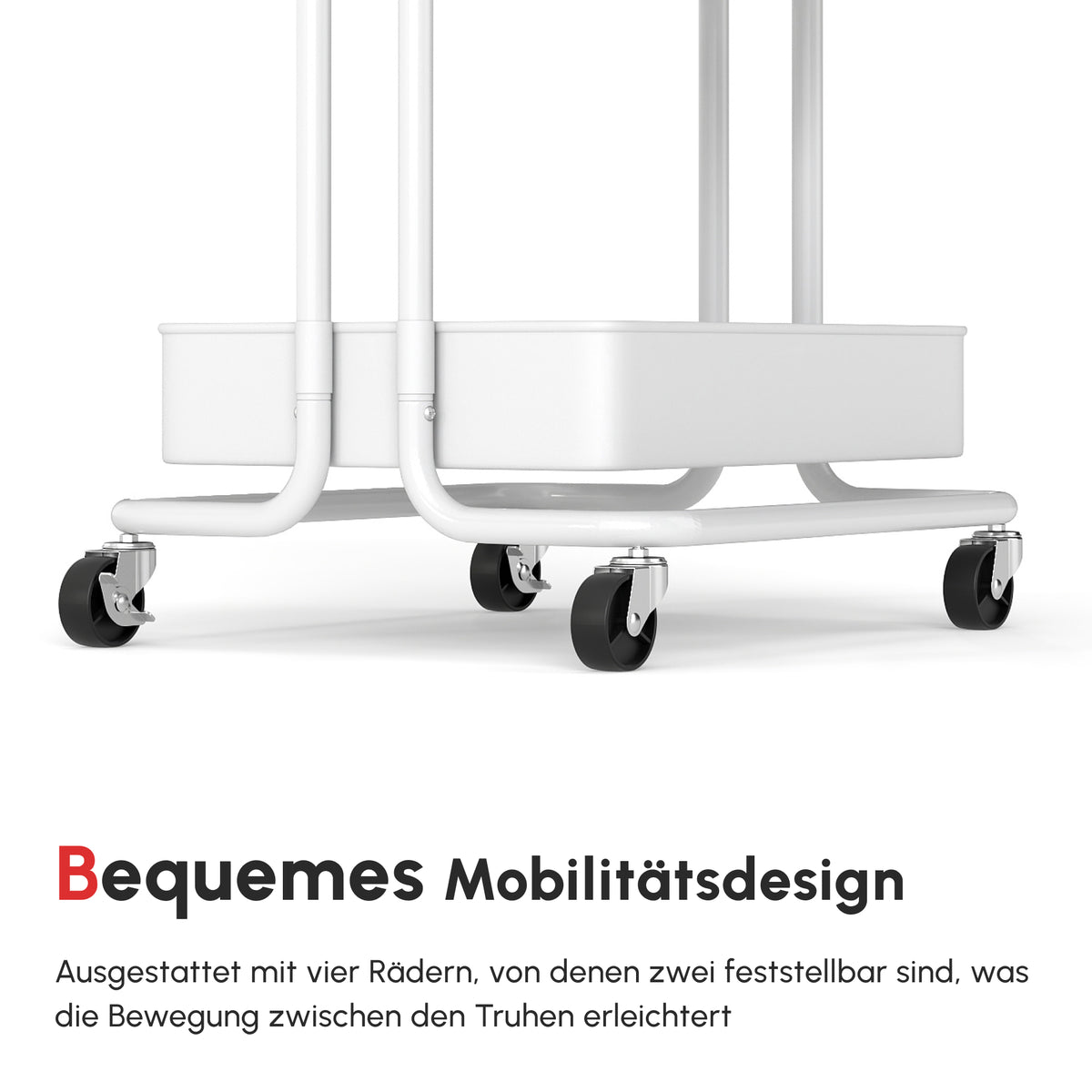 Rollwagen mit 3 Körben, Hängeboxen und Haken