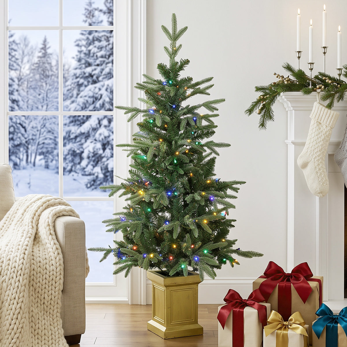 Künstlicher Weihnachtsbaum mit 110 LEDs und Fernbedienung