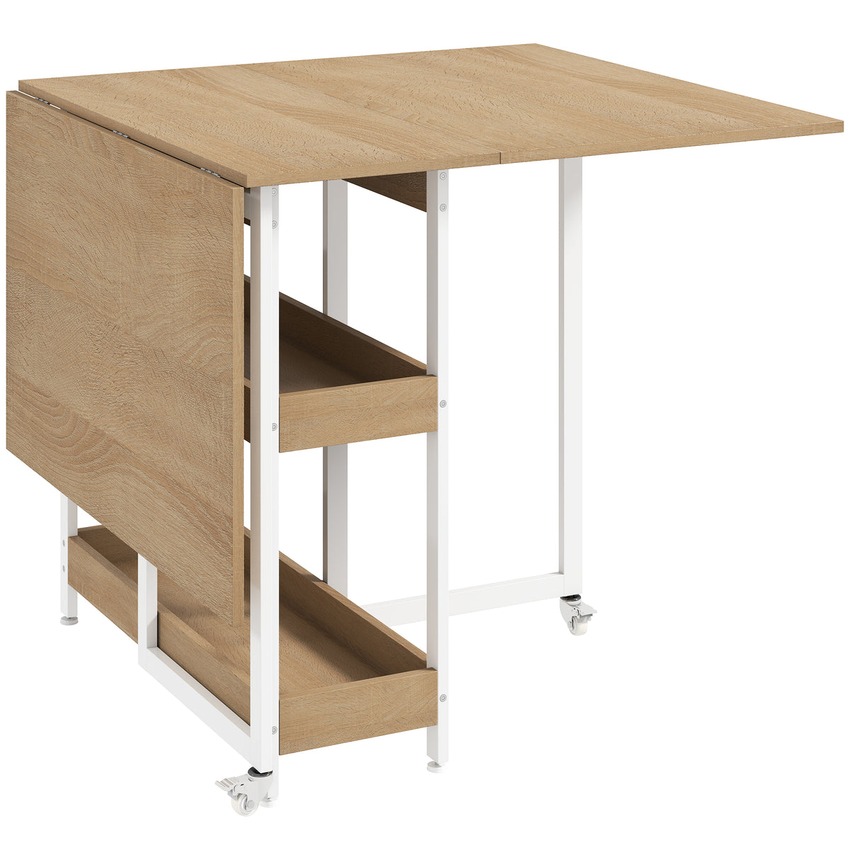 Klappbarer Esstisch mit ausziehbaren Tischplatten
