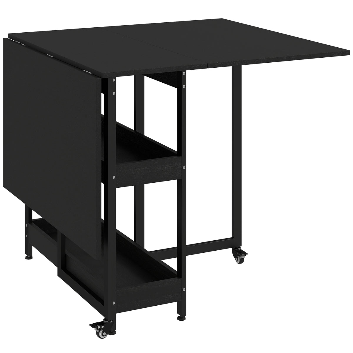 Klappbarer Esstisch mit ausziehbaren Tischplatten