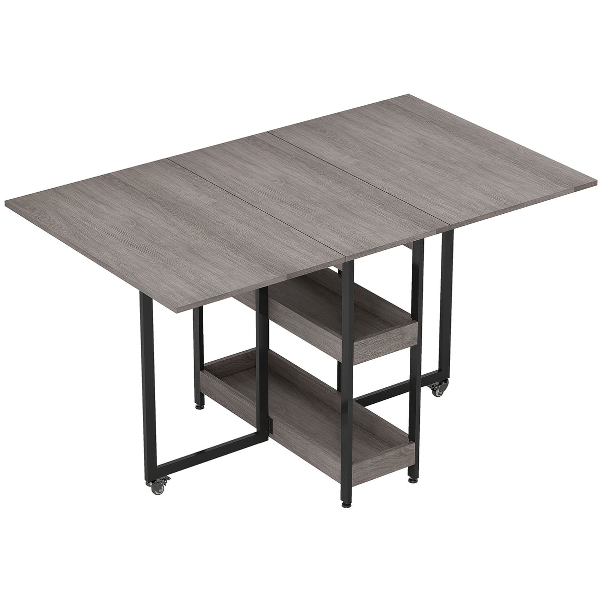 Klappbarer Esstisch mit ausziehbaren Tischplatten