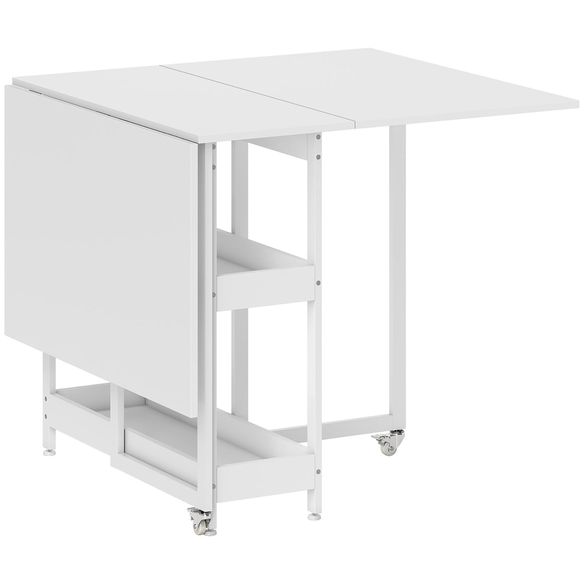 Klappbarer Esstisch mit ausziehbaren Tischplatten