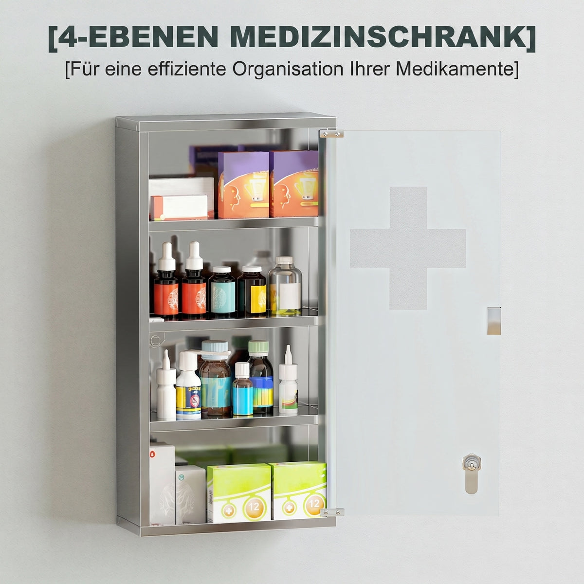 Medizinschrank abschließbar mit mehreren Fächern