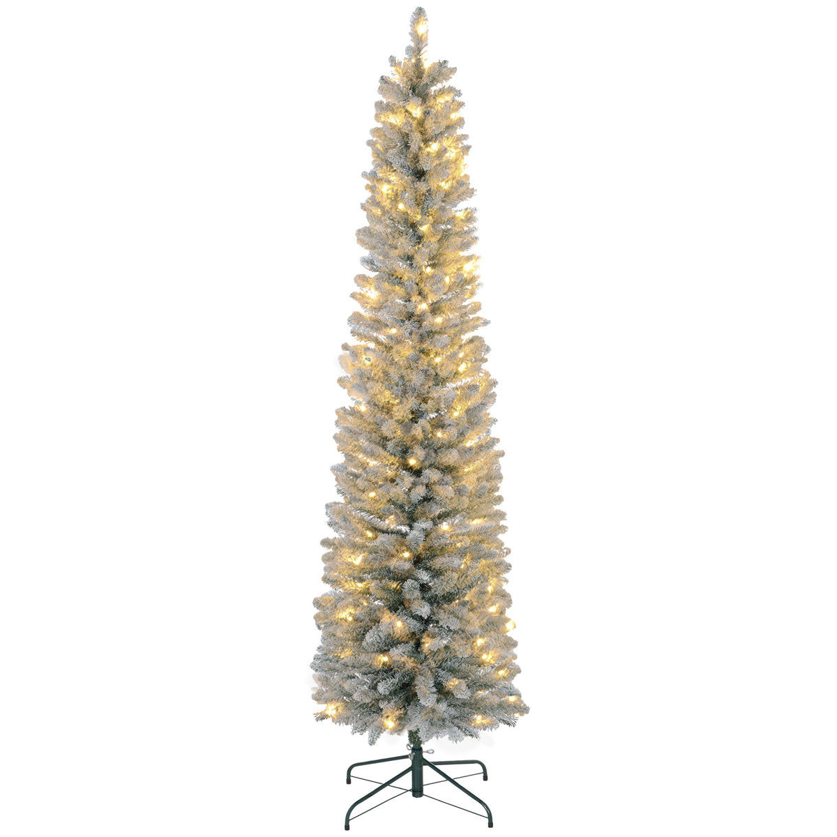 Künstlicher Weihnachtsbaum mit Schneeoptik und LEDs