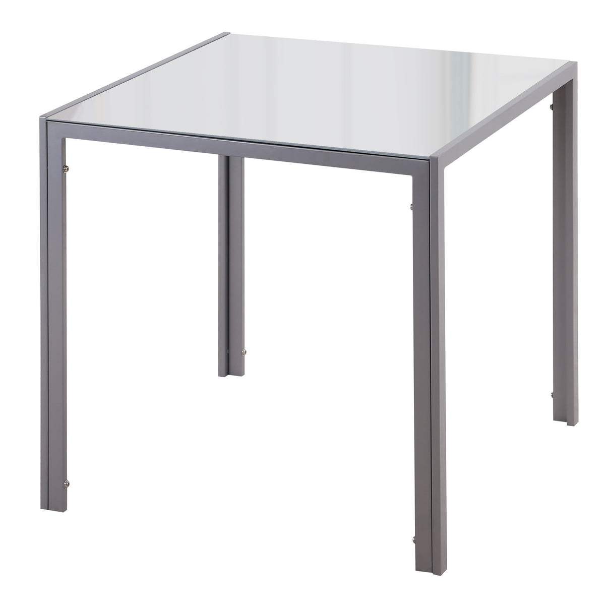 Quadratischer Esstisch mit Hartglasplatte
