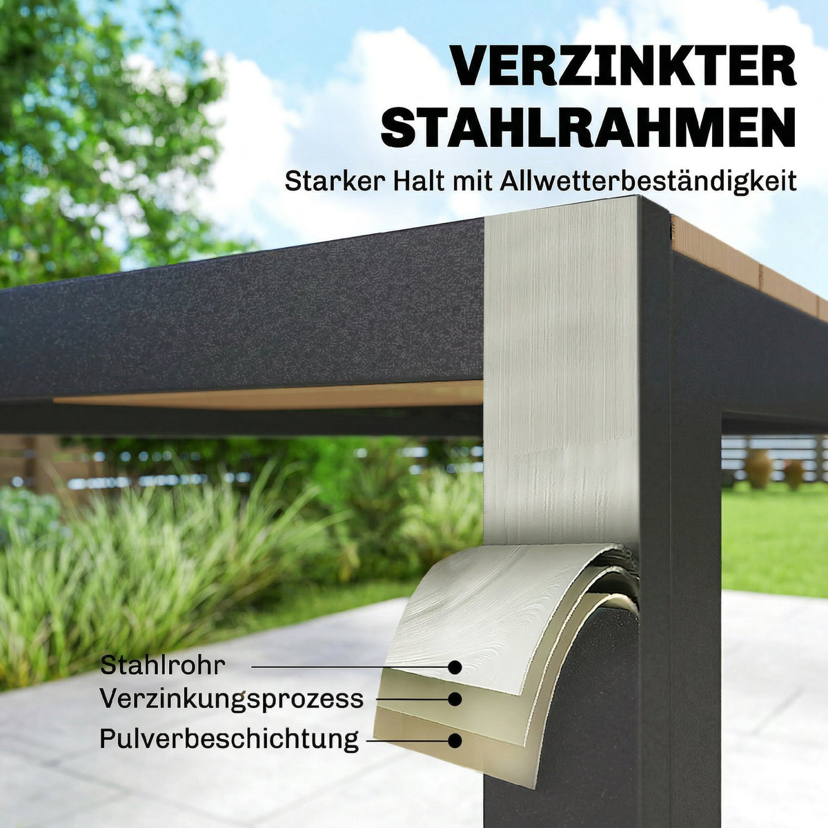 Gartenmöbelset mit Tisch, sechs Stühlen und Kissen