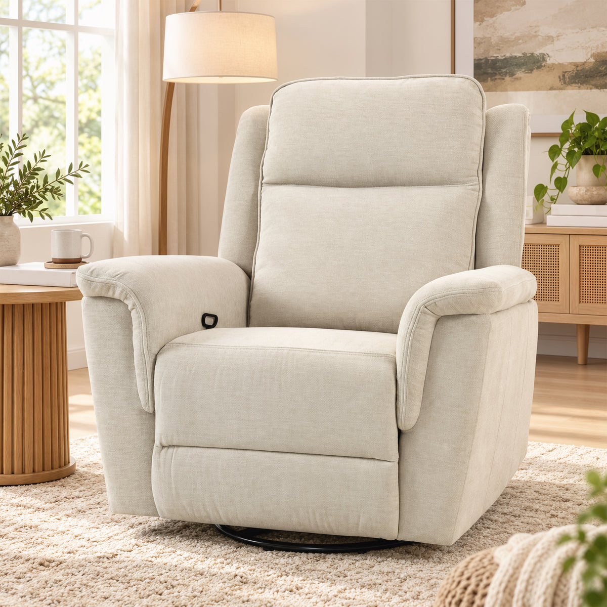 Relaxsessel mit Liege-, Wipp- und Drehfunktion