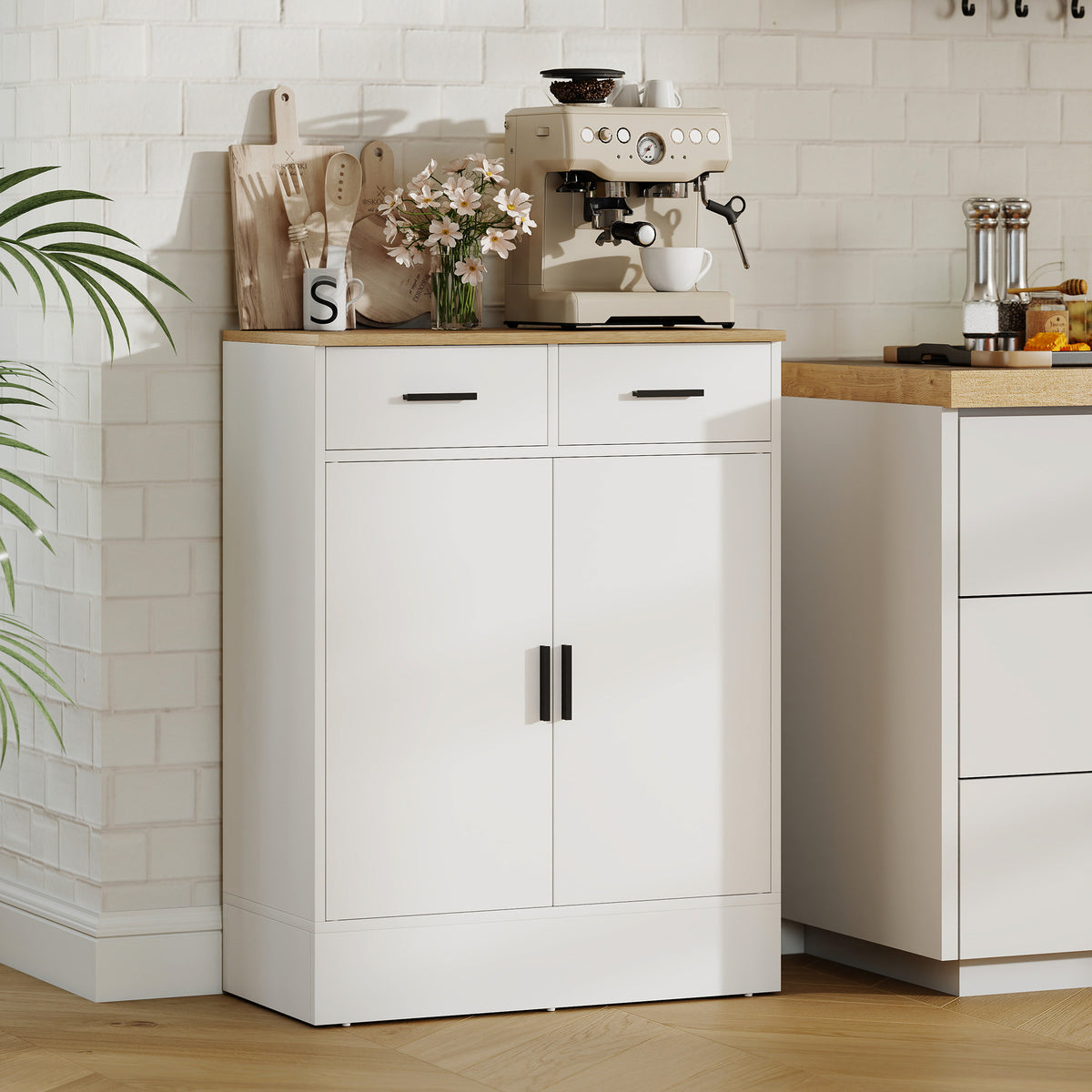 Sideboard 68 cm mit zwei Schubladen und verstellbarem Fach