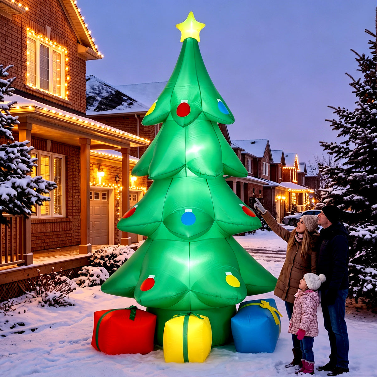 Aufblasbarer Weihnachtsbaum 300 cm mit LED-Stern