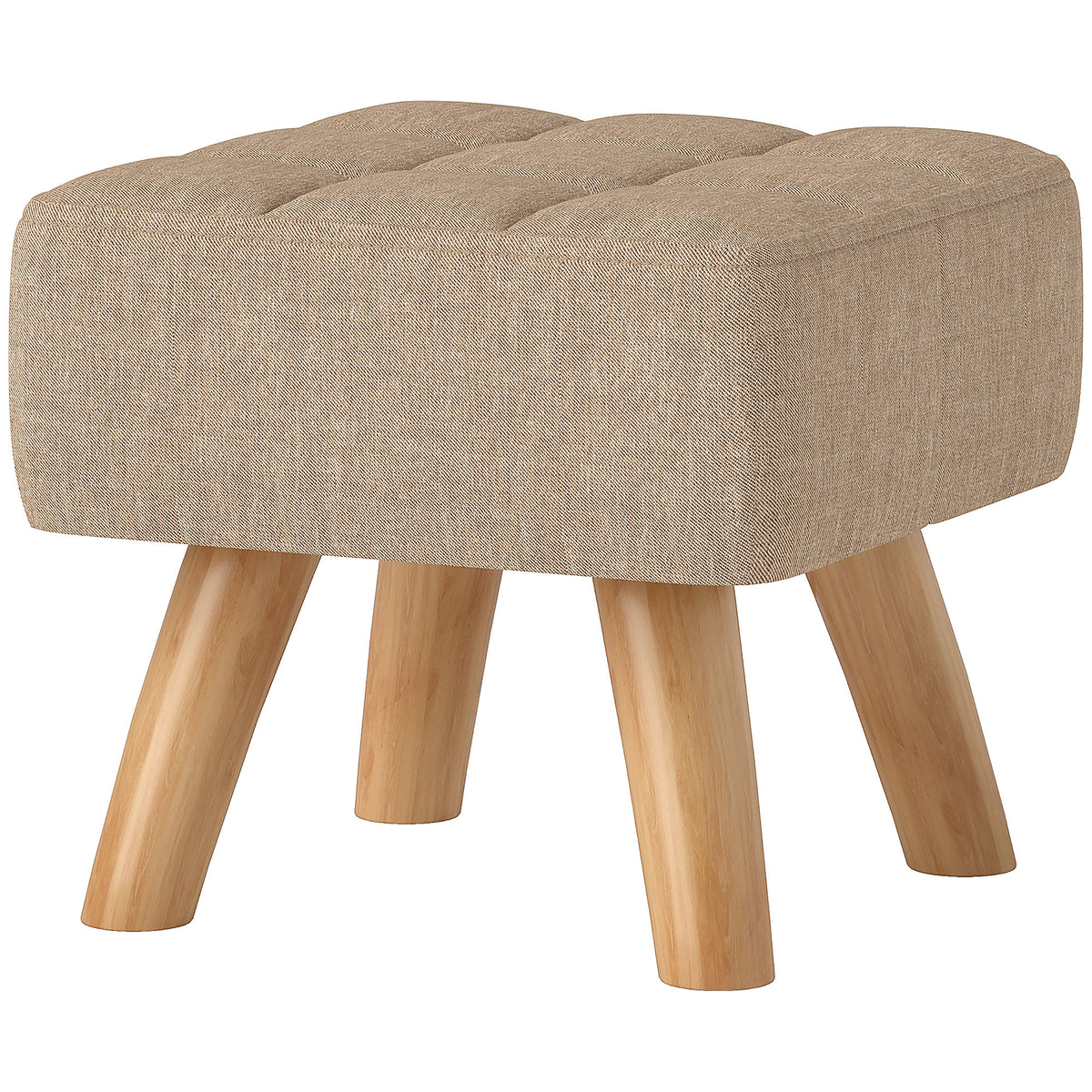 Gepolsterter Fußhocker mit Holzbeinen