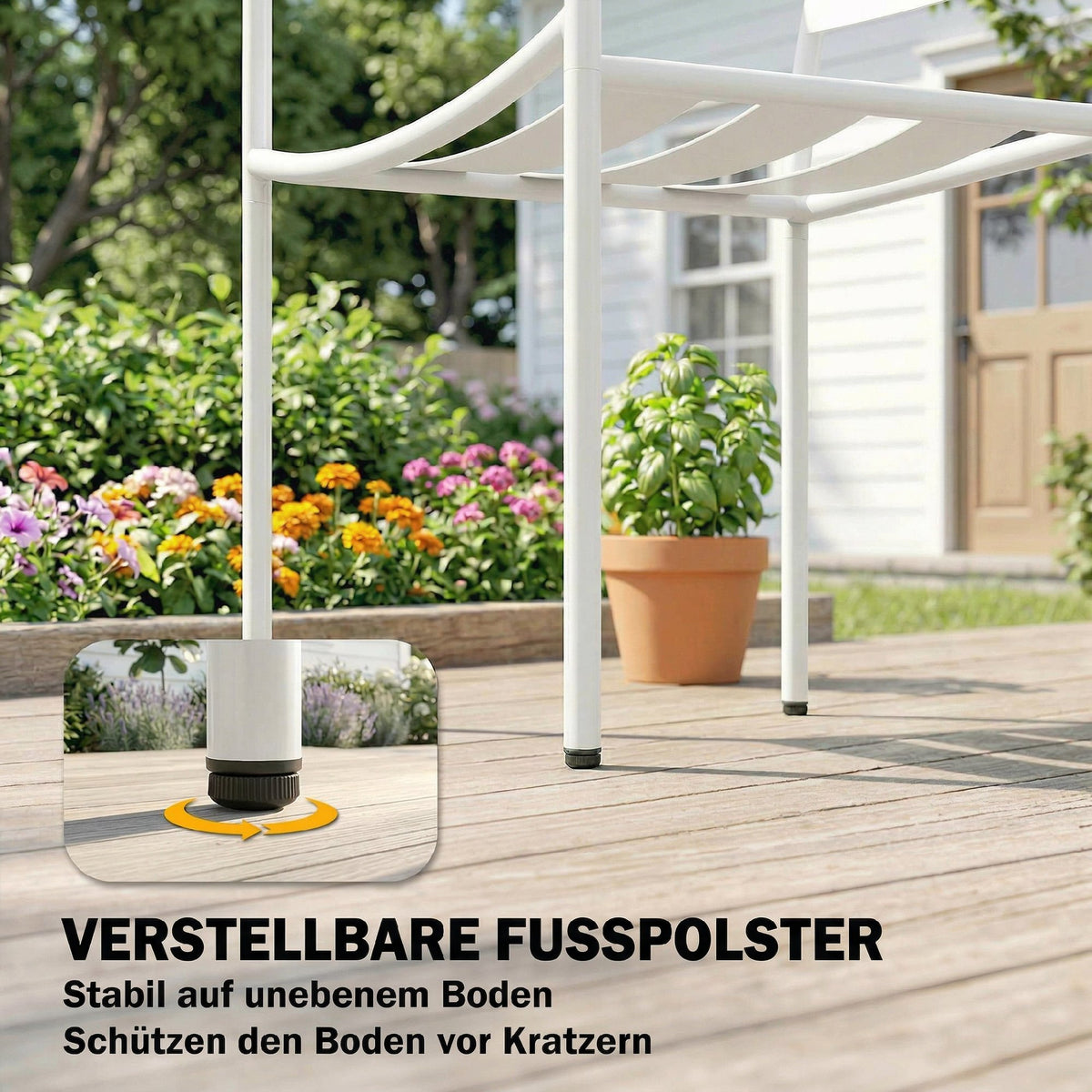 3-teiliges Bistroset aus Stahl mit Glastisch