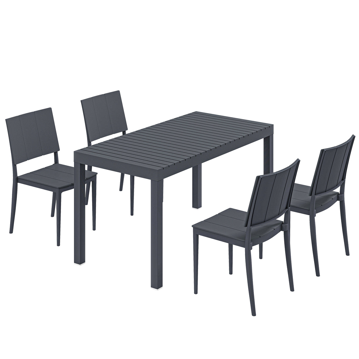 Gartenmöbel-Set mit Tisch und vier Stühlen