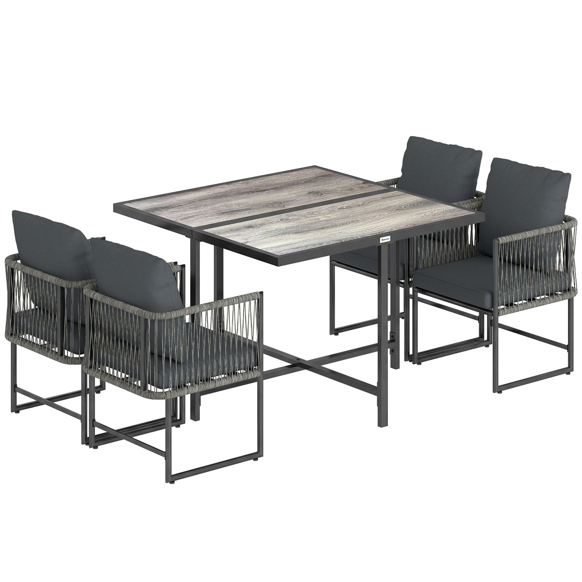 Gartenmöbel-Set mit Tisch und vier Stühlen