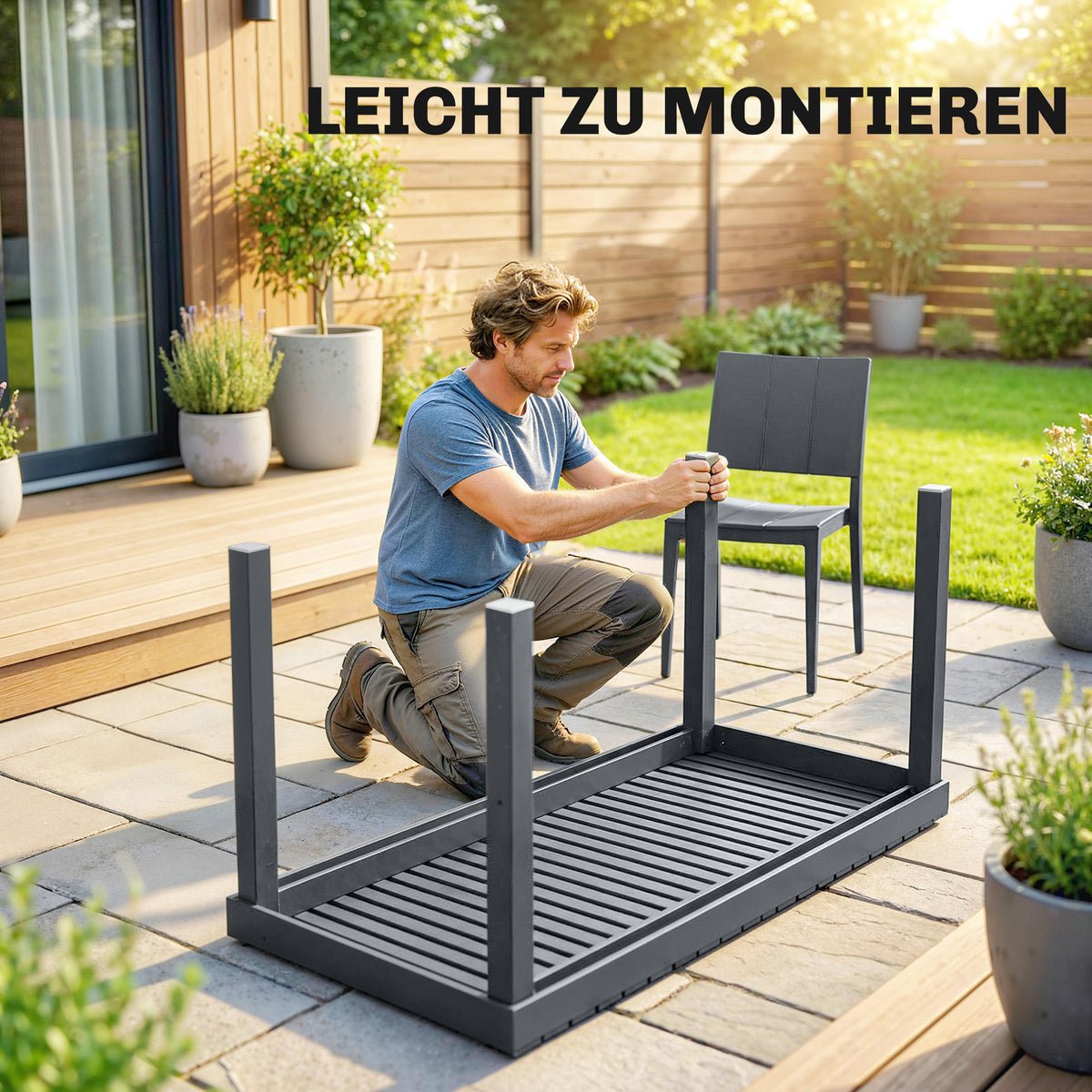Gartenmöbel-Set mit Tisch und vier Stühlen