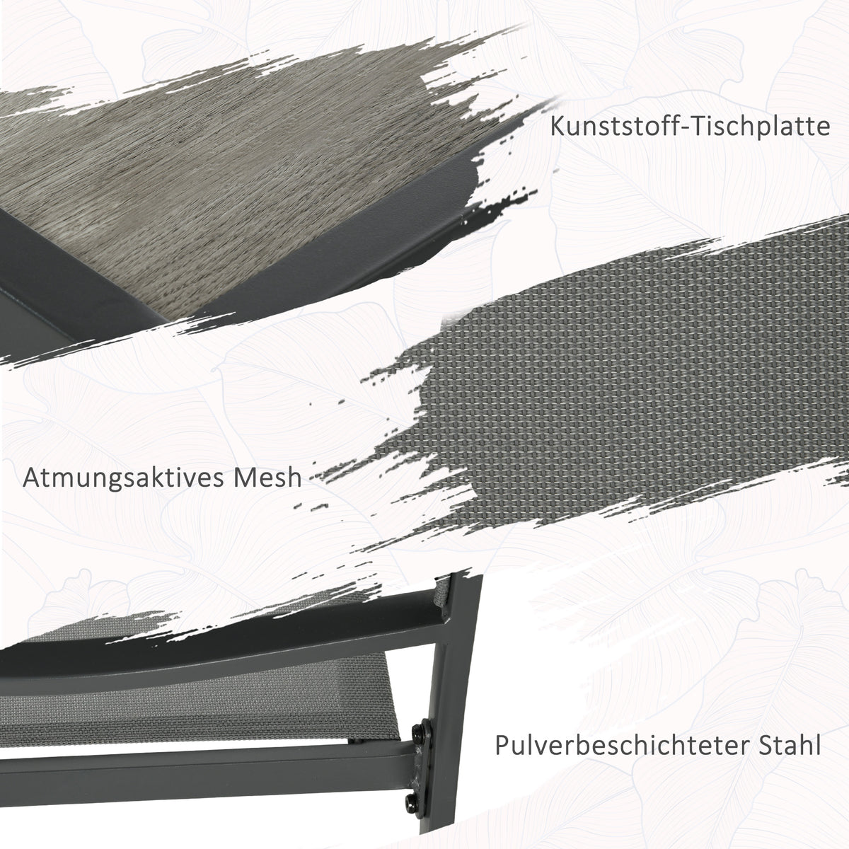 Gartenmöbel-Set mit Tisch und vier Stühlen