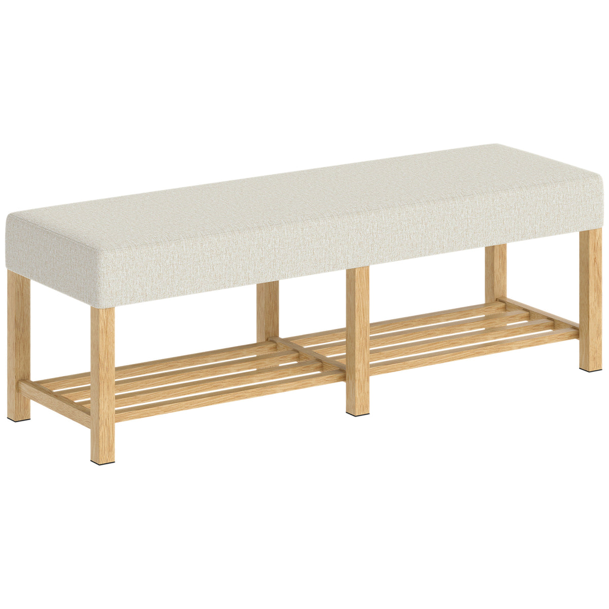 Schuhbank 140 cm aus Kautschukholz mit Sitzpolster