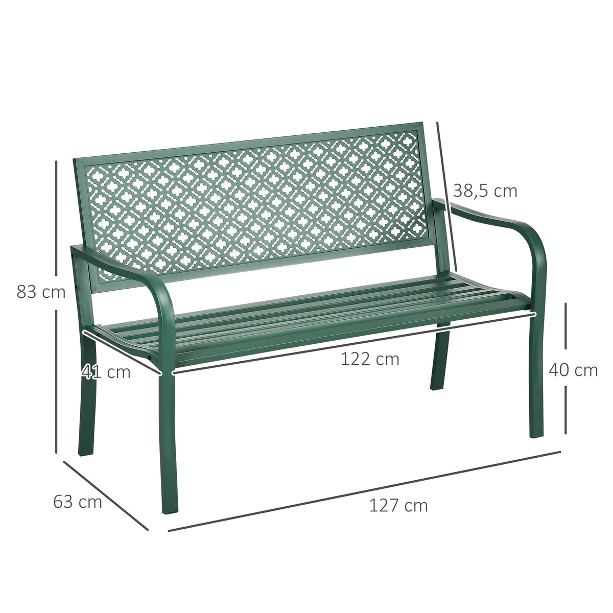 Gartenbank aus Stahl für zwei Personen