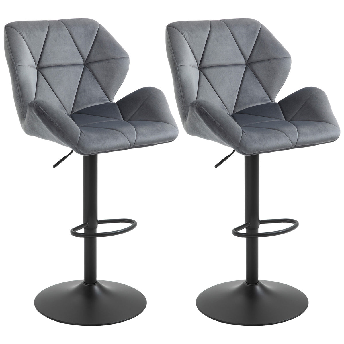 2er-Set Barhocker mit Lehne, höhenverstellbar und drehbar