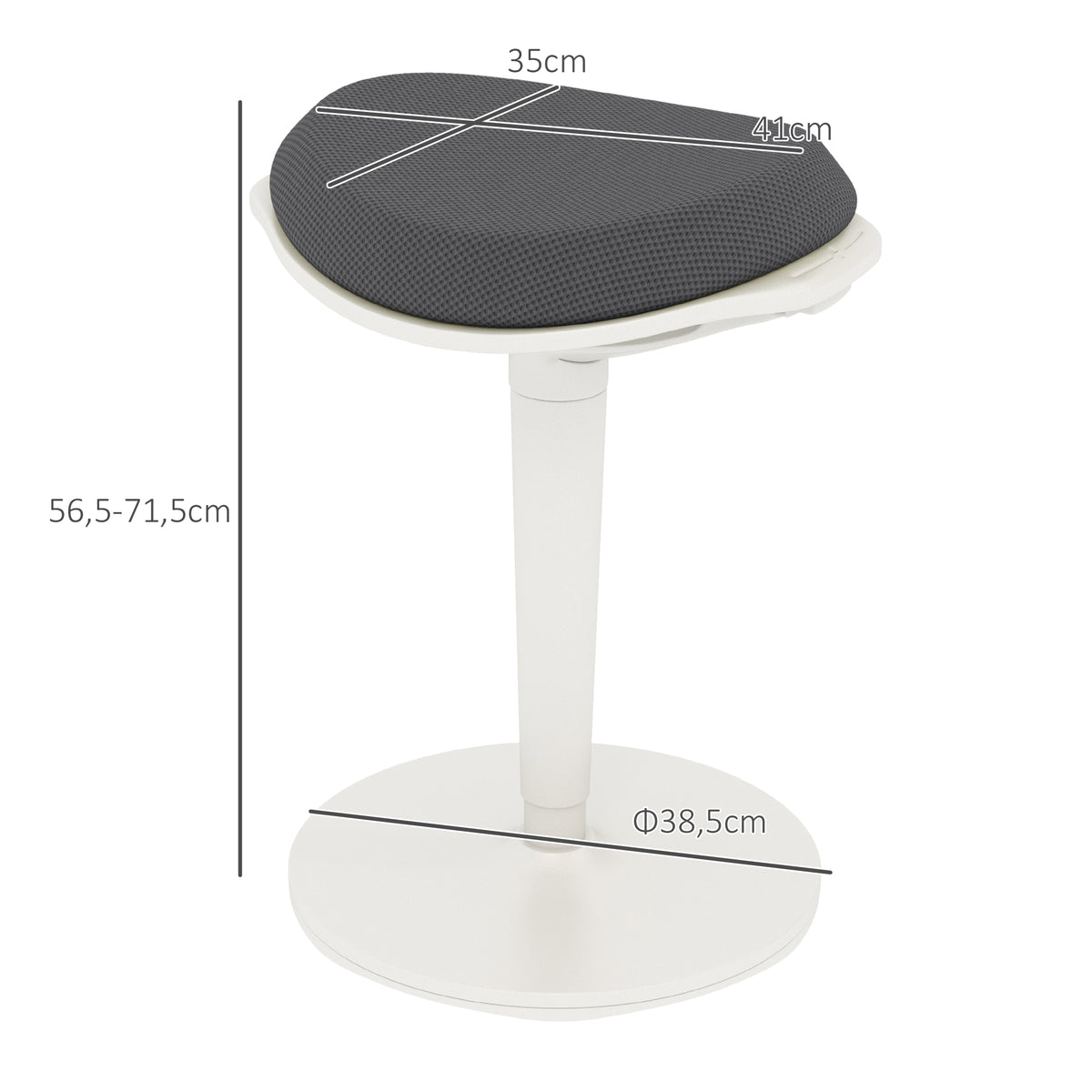 Höhenverstellbarer Pendelhocker mit Mesh-Sitz