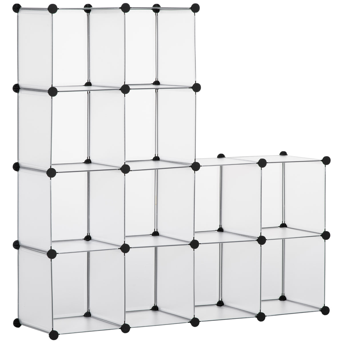 Modulares Würfelregal mit 16 Boxen, Weiß