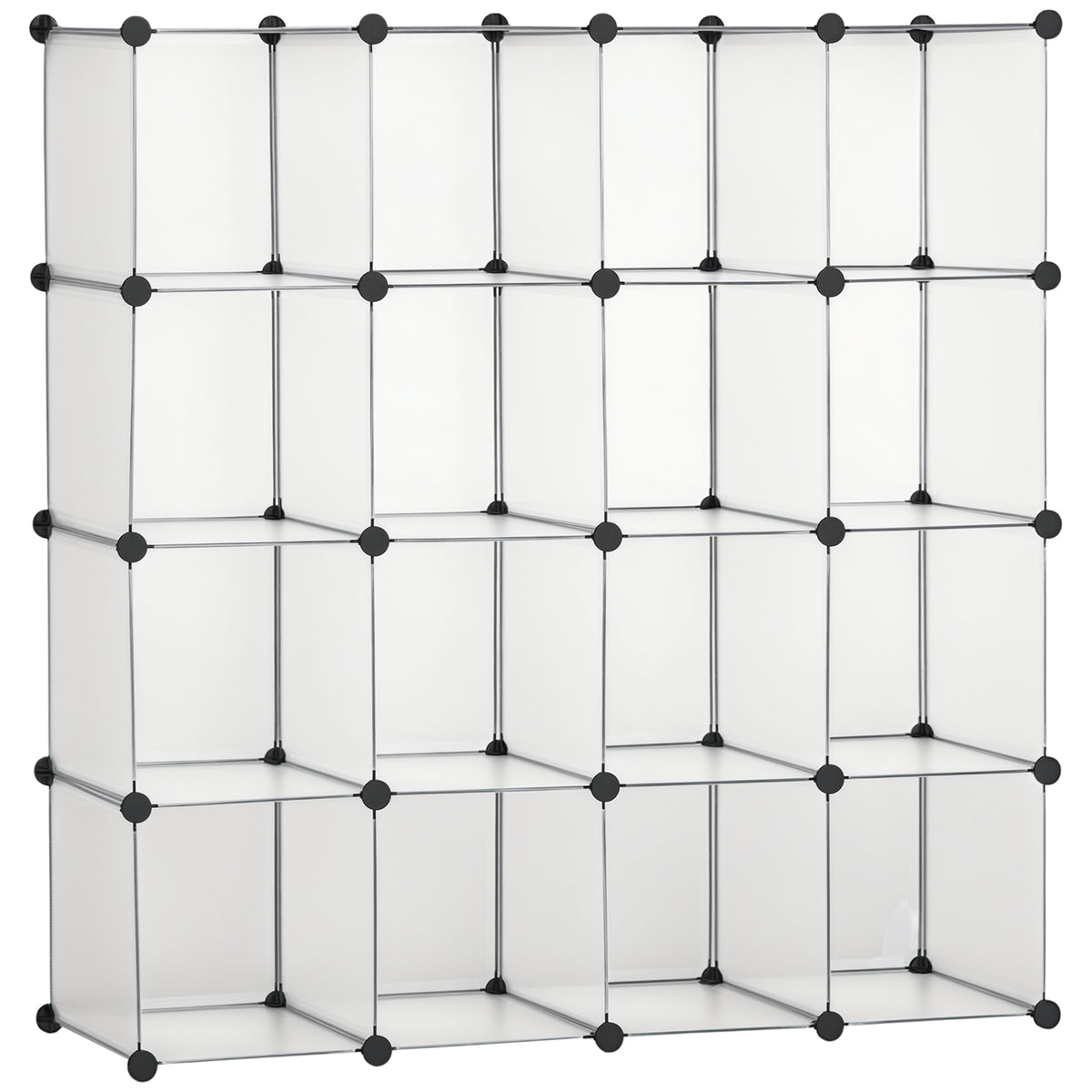 Modulares Würfelregal mit 16 Boxen, Weiß