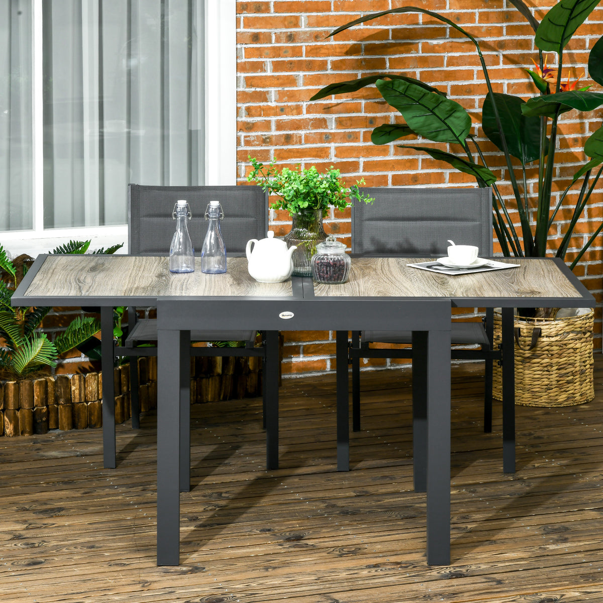 Ausziehbarer Gartentisch mit Aluminiumrahmen