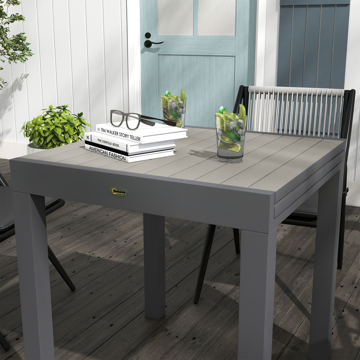 Ausziehbarer Gartentisch mit Aluminiumrahmen