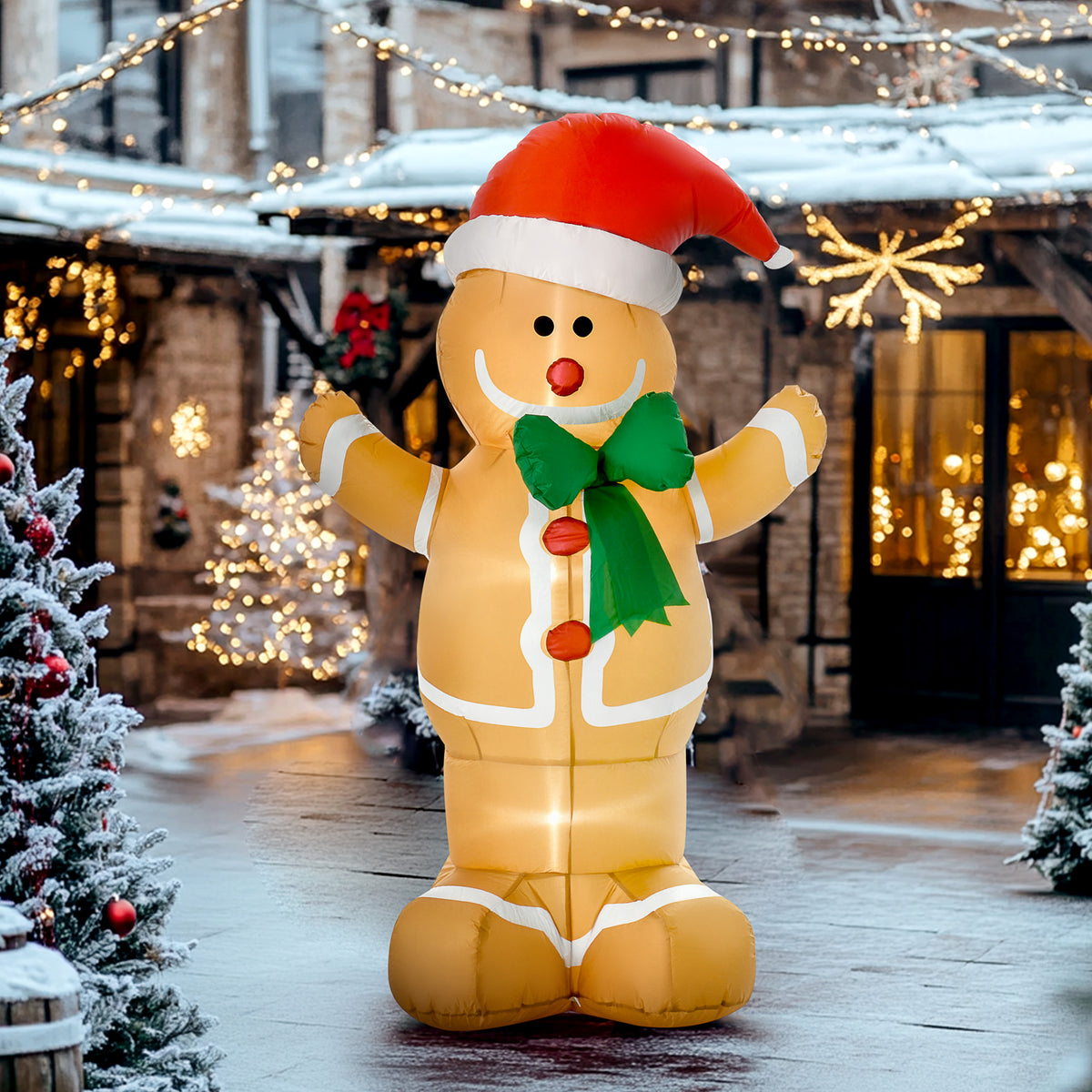 Aufblasbarer Lebkuchenmann mit LED-Beleuchtung