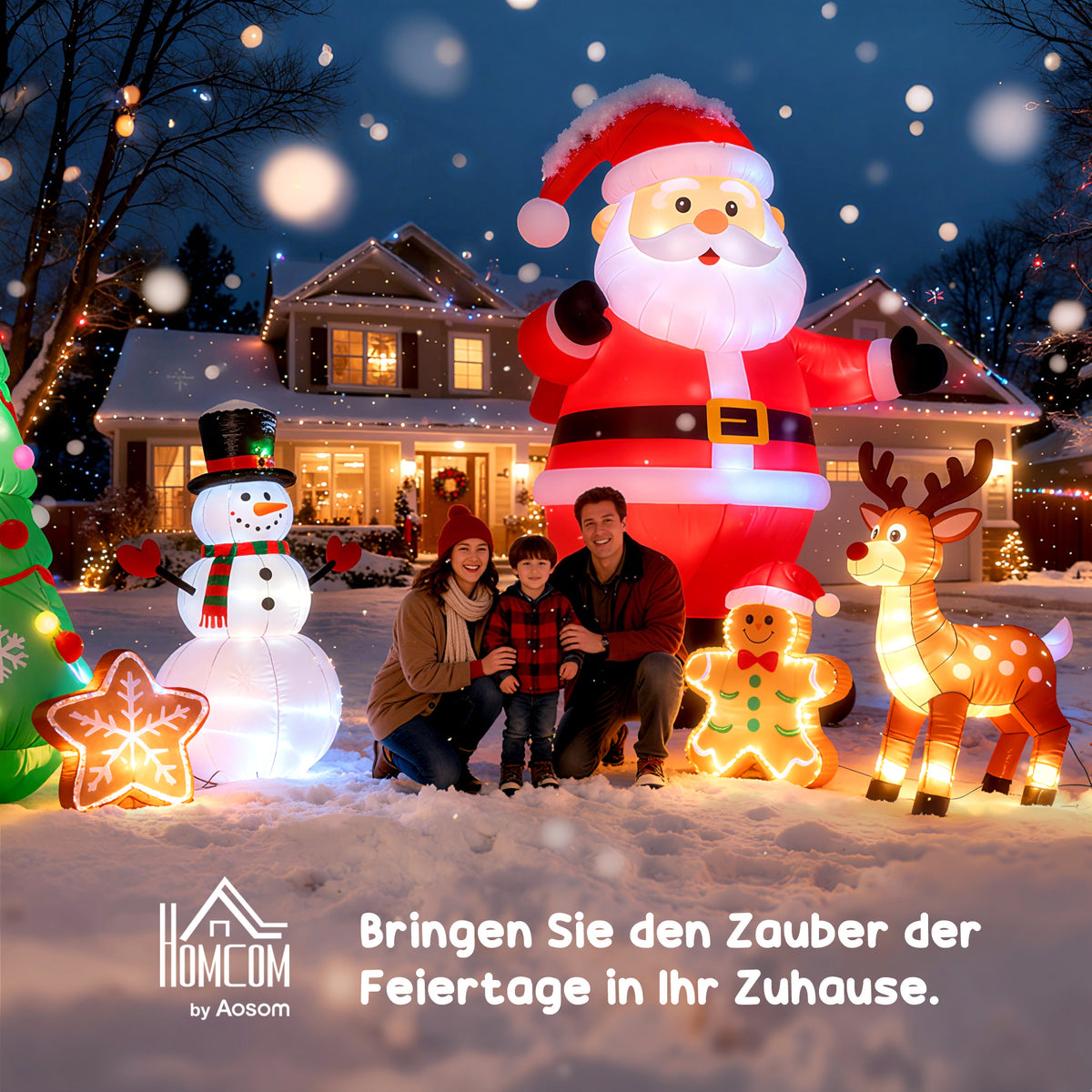 Aufblasbarer Lebkuchenmann mit LED-Beleuchtung