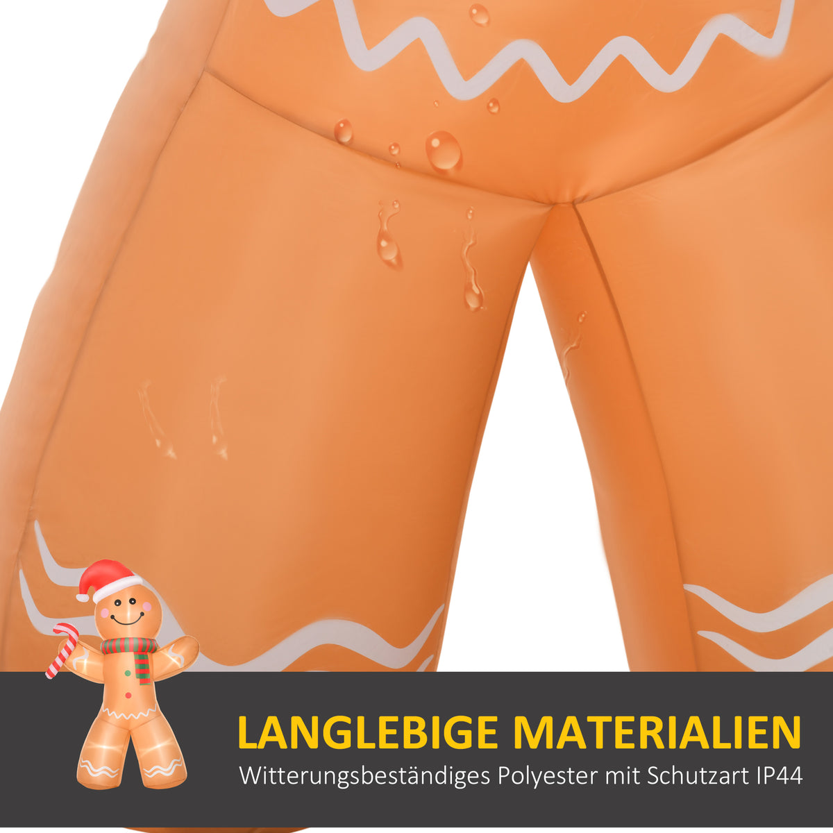 Aufblasbarer Lebkuchenmann mit LED-Beleuchtung