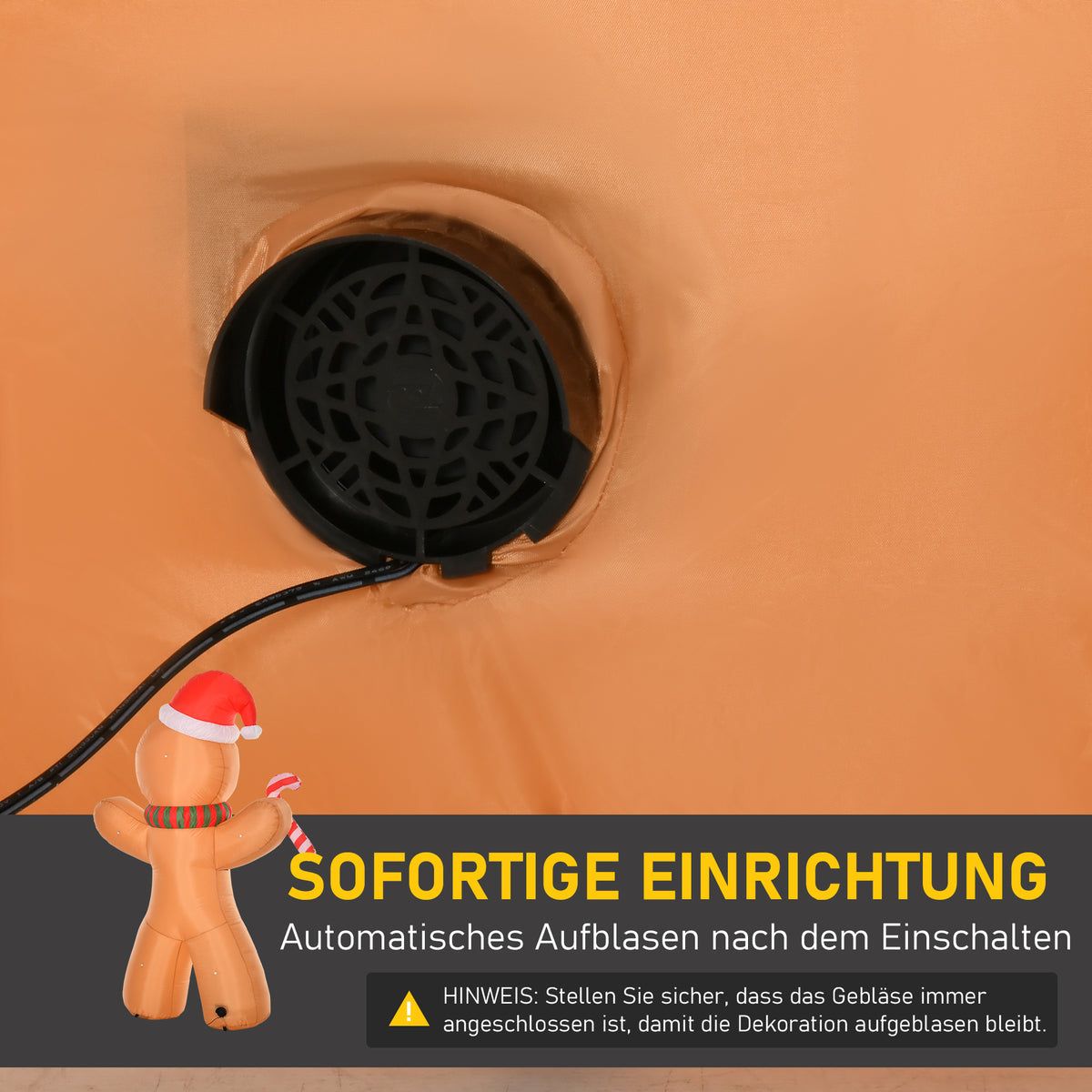 Aufblasbarer Lebkuchenmann mit LED-Beleuchtung