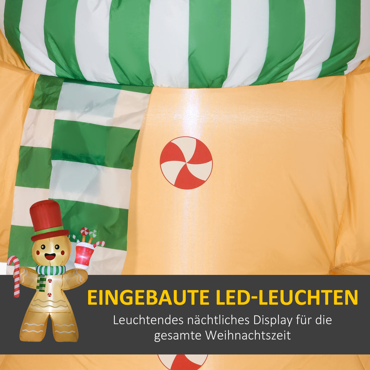 Aufblasbarer Lebkuchenmann mit LED-Beleuchtung