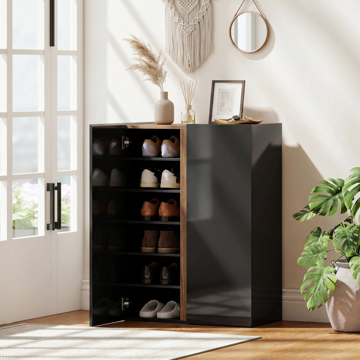 Schuhschrank mit 6 Ebenen und Soft-Close-Türen