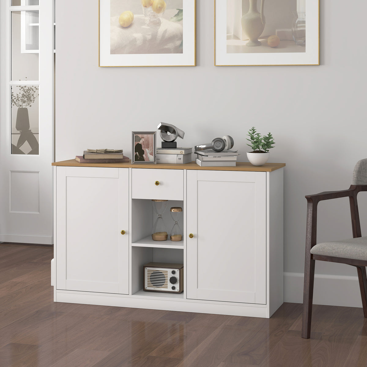 Sideboard mit Schublade, Schränken und offenen Fächern